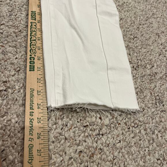 NWT Madewell Pieced Barrel Leg Jeans Sz 24 Petite White Raw Hem Denim Casual - Picture 7 of 8